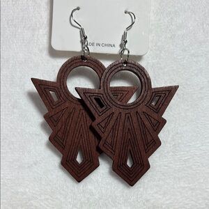 Boho light weight wooden earrings